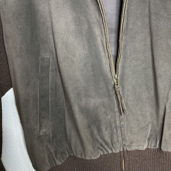 CABELA’S Men’s Suede Leather/ Wool Knit Full Zip Fully Lined Jacket Size XL - Picture 4 of 8